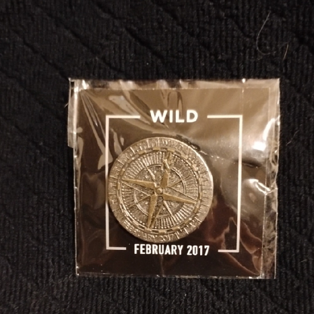 Wild Compass Silver Print Pin – Loot Crate Exclusive 2017 – Brand New